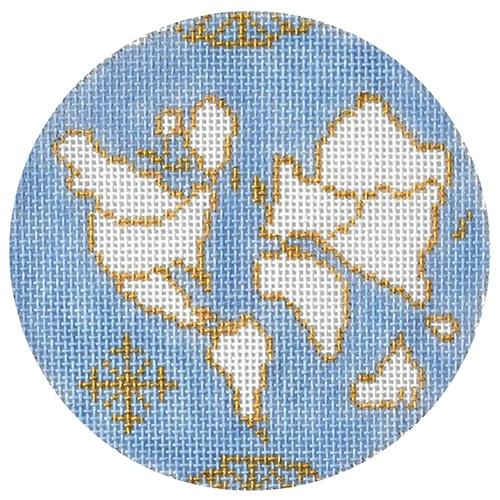 Atlas Round Ornament - Light Blue on 18