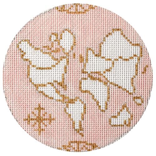 Atlas Round Ornament - Pink on 18