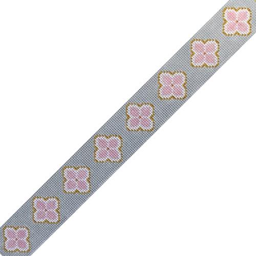 Floral Geometric Belt - Gray & Pink