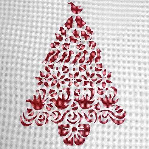 Red Swirls Christmas Tree