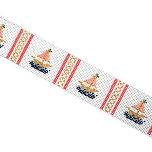Sailboat Belt with Coral Stripes
