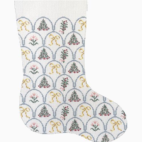 Yellow Bow Scalloped Stocking