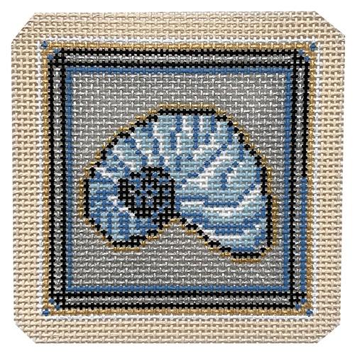 Blue Sea Shell Square