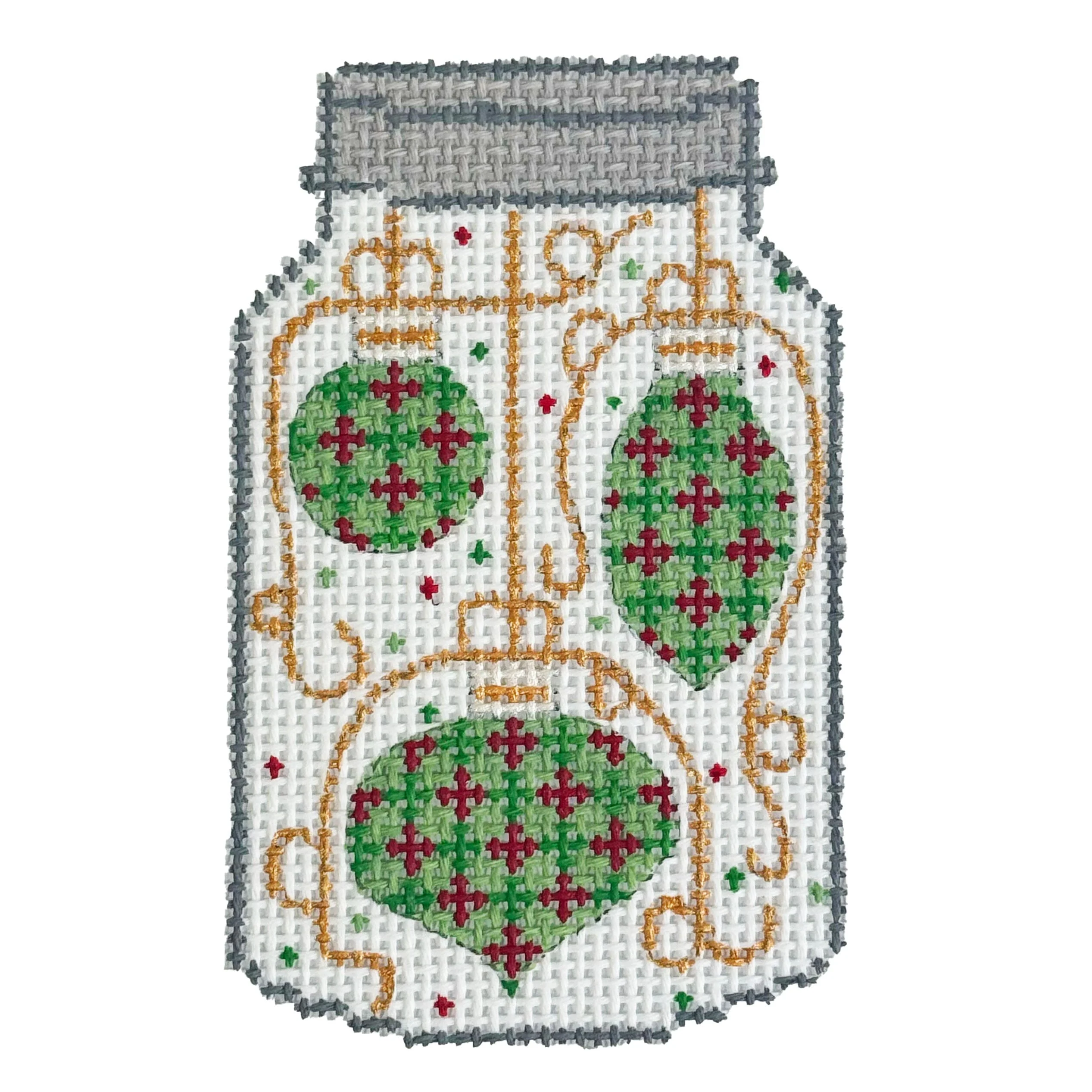 Three Ornaments in Mason Jar