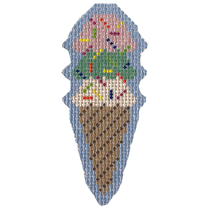 Three Scoops Ice Cream Cone