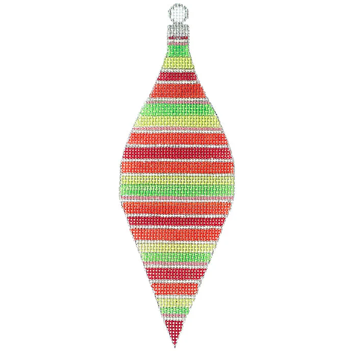 Tickled Pink Series - Red and Green Stripe Teardrop