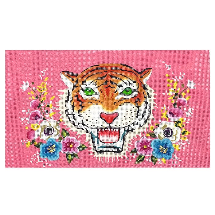 Tiger Head on Pink Clutch