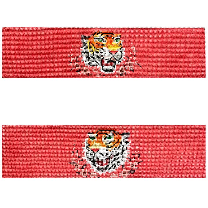Tiger Head on Pink Purse Borders