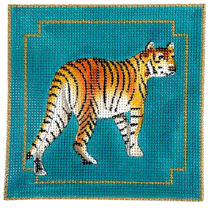Tiger on Teal 4x4