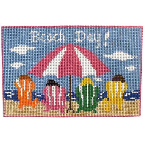 Beach Day on 13 with Pink Border