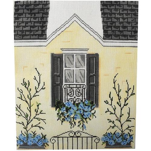 Blue Hydrangeas 3D House with Stitch Guide