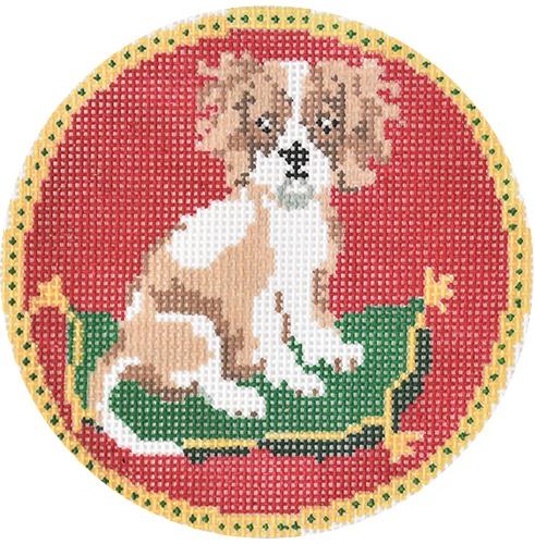 King Charles Spaniel on Pillow Round