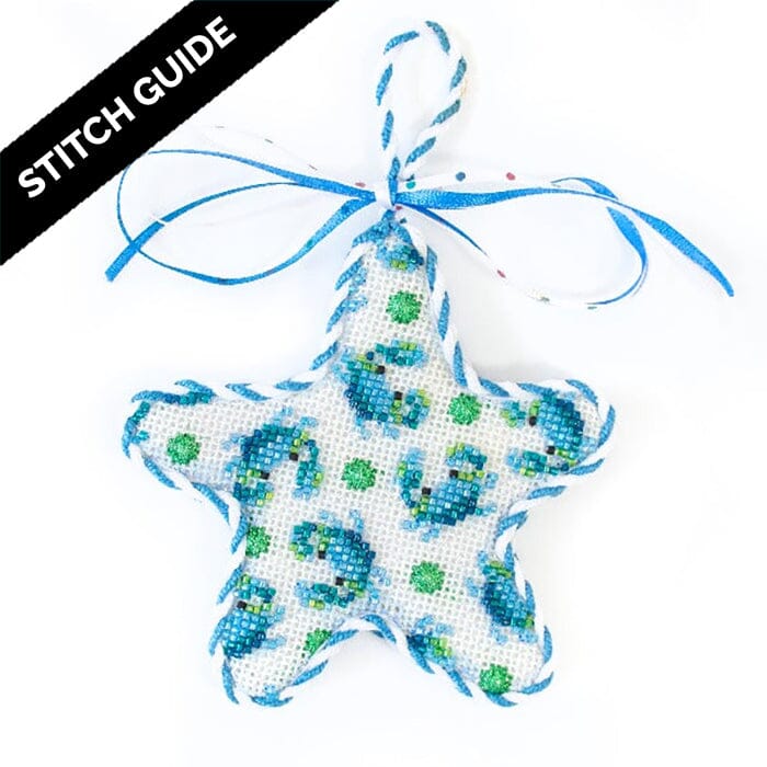 Stitch Guide - Blue Crabs on White Starfish