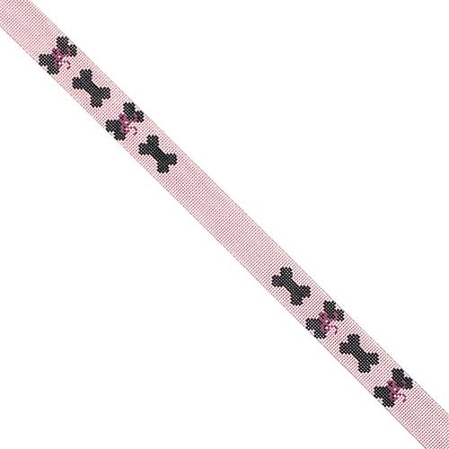 Bones with Bows on Pink Dog Collar