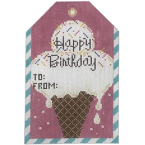 Gift Tag - Happy Birthday Ice Cream Cone