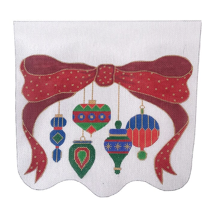 Ornaments w/ Red Bow Stocking Cuff