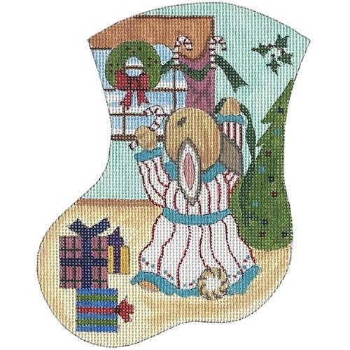 Rabbit Trimming Window Mini Stocking