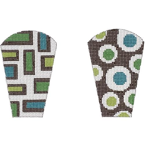 Retro Mix Scissors Case - Green/Teal/Brown