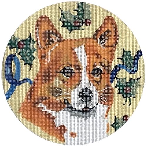 Welsh Corgi w/ Holly Ornament