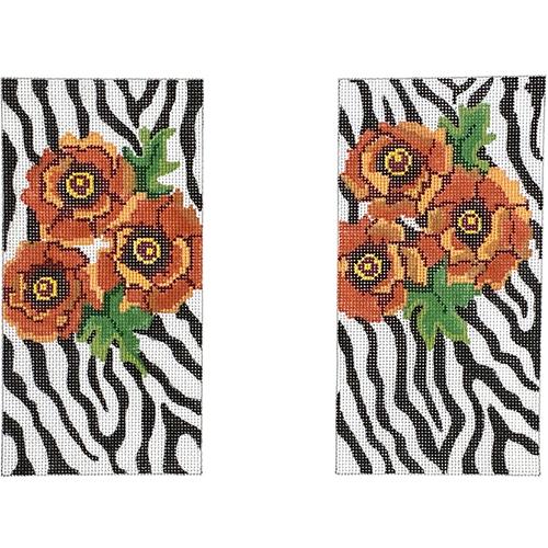 Zebra with Orange Poppies EGC