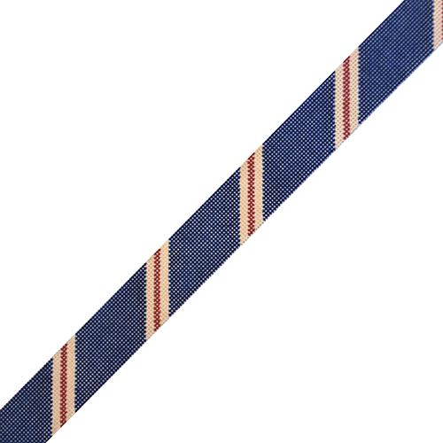 Diagonal Stripe Belt - Navy/Camel/Red on 18