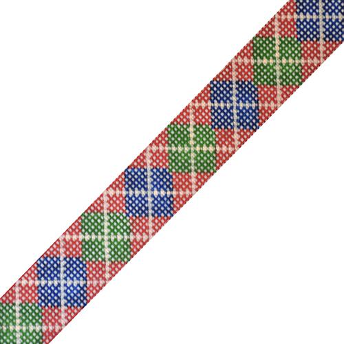 Argyle Belt - Navy/Green/Khaki on Red on 18