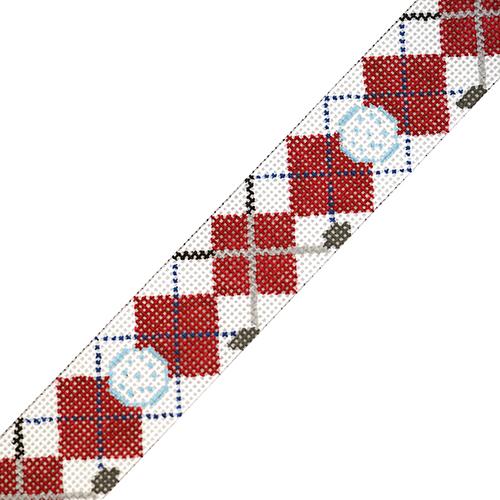 Crossed Clubs Argyle Belt - Red
