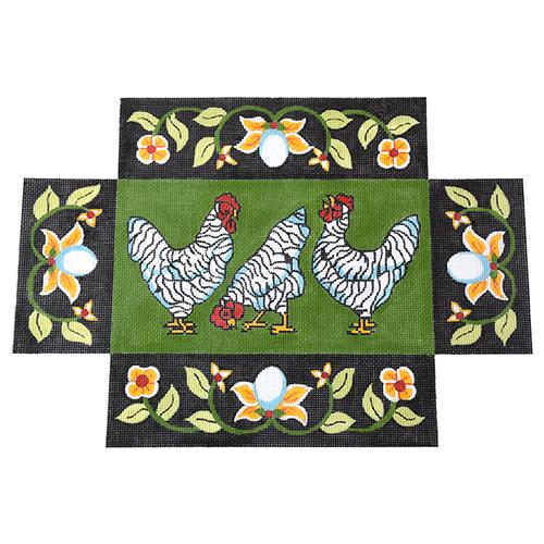 Chickens with Egg Border Brick Cover