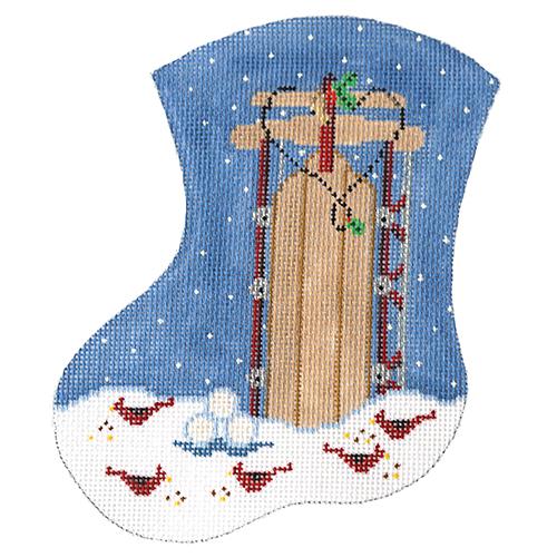 Christmas Sled Mini Stocking