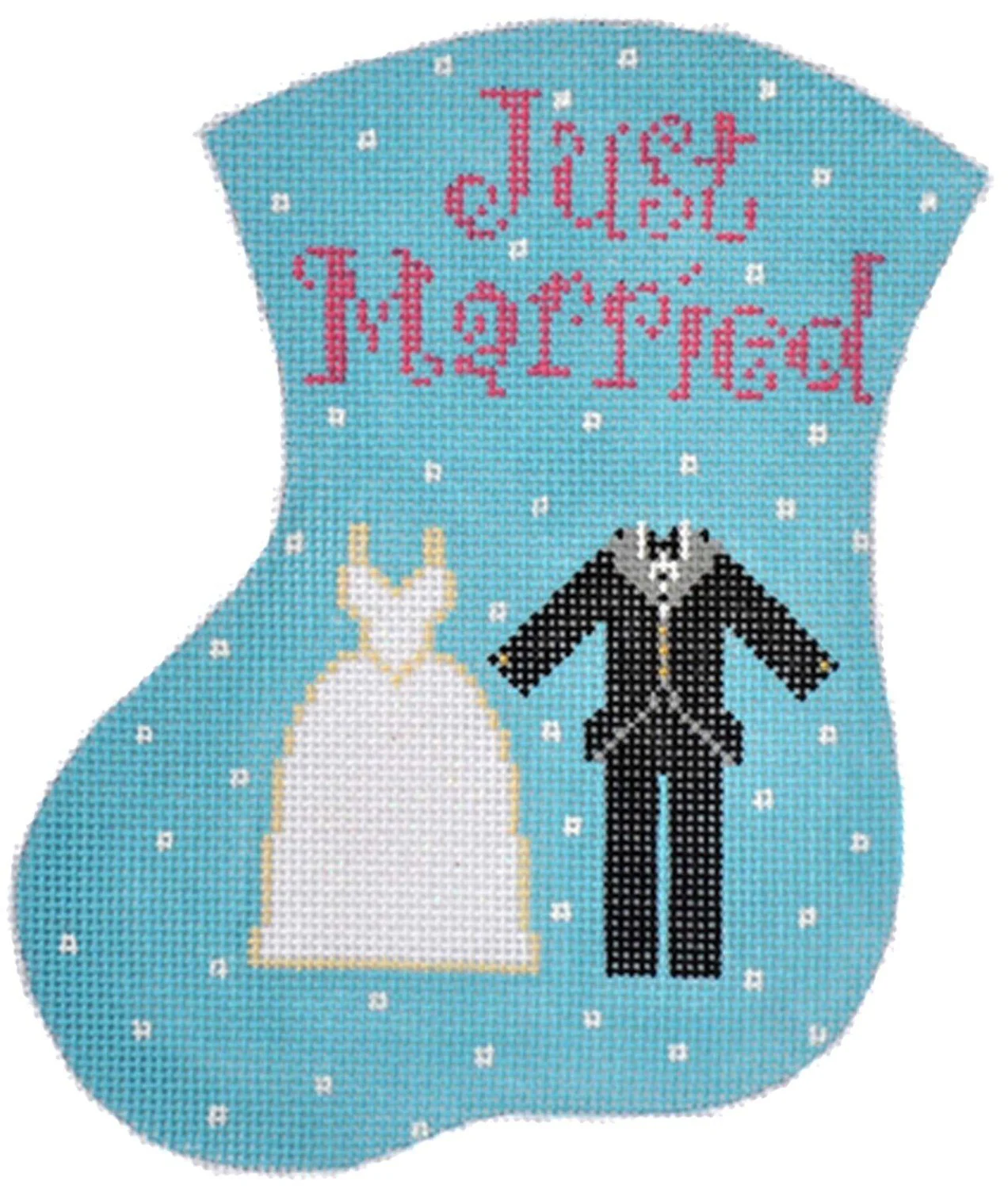 Just Married Gown and Tux Mini Stocking