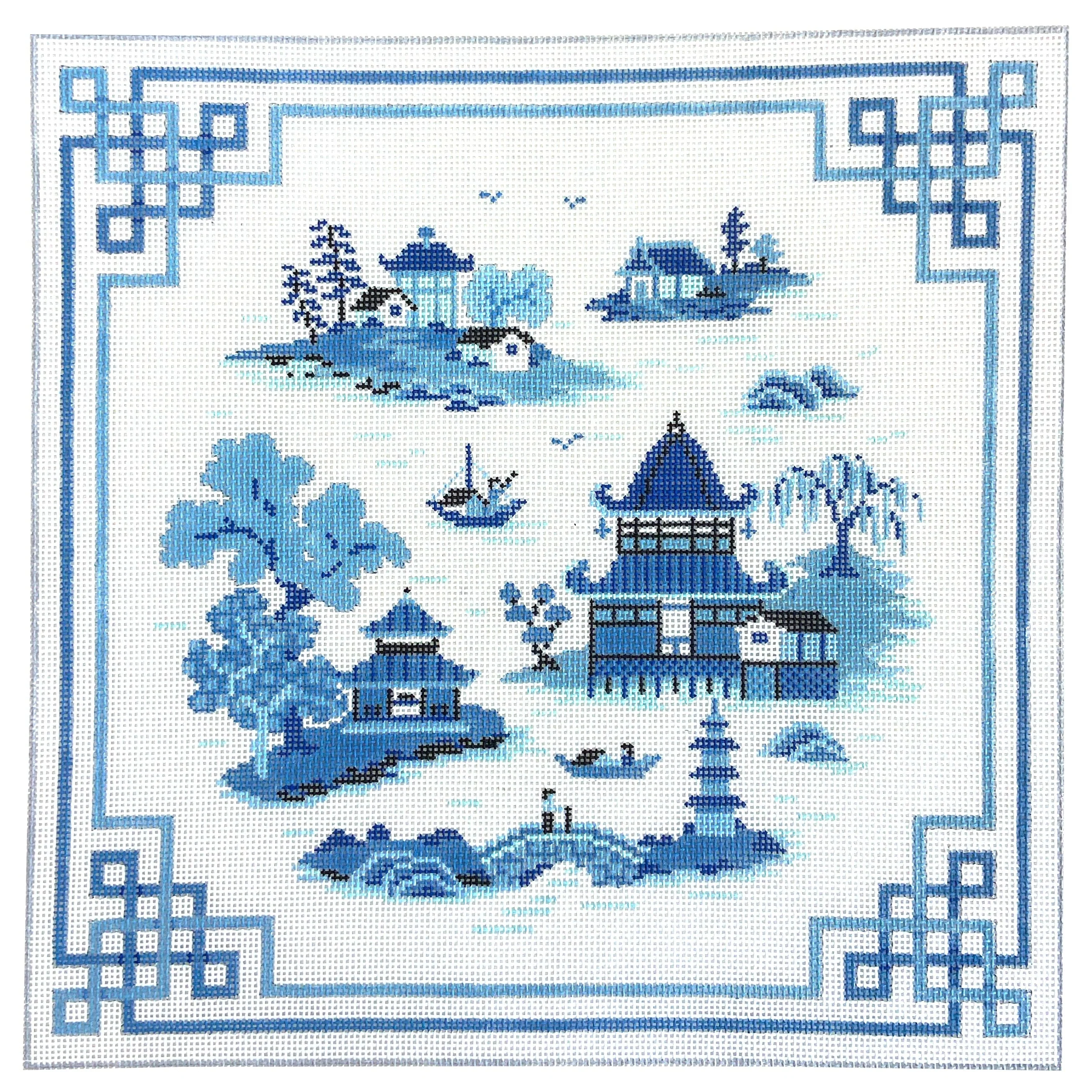 Tranquil Blue Landscape, Square on 18