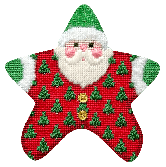 Trees on Red PJ Santa with Stitch Guide - Image 2