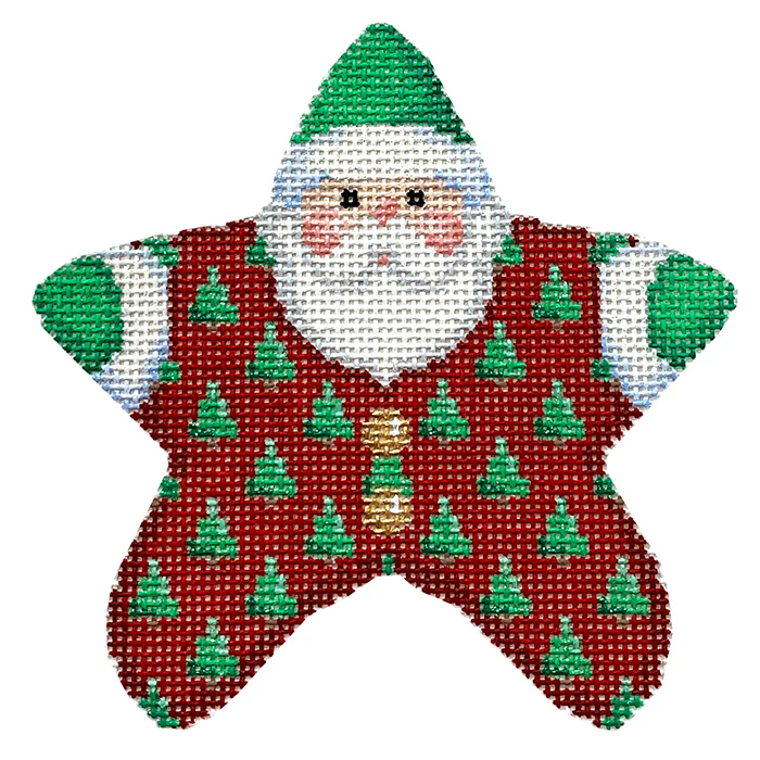 Trees on Red PJ Santa with Stitch Guide - Image 3