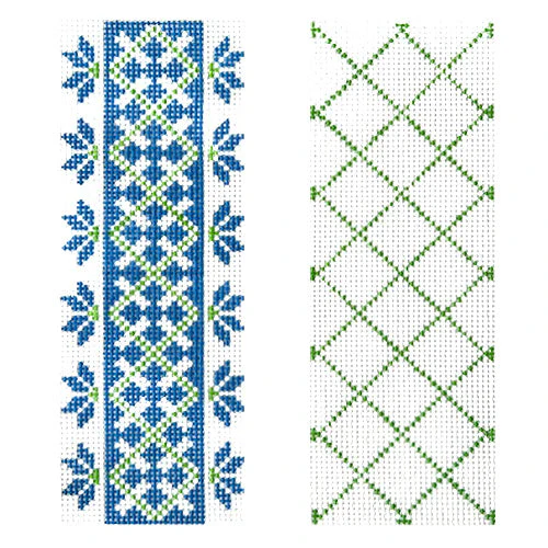 Trellis Double Eyeglass Case - Blue