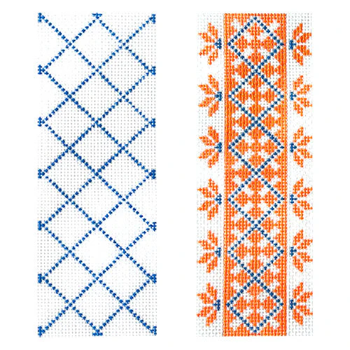 Trellis Double Eyeglass Case - Orange
