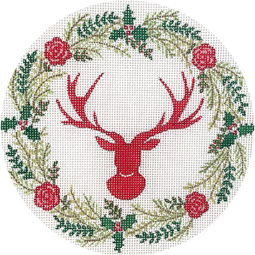 Trophy Deer in Wreath