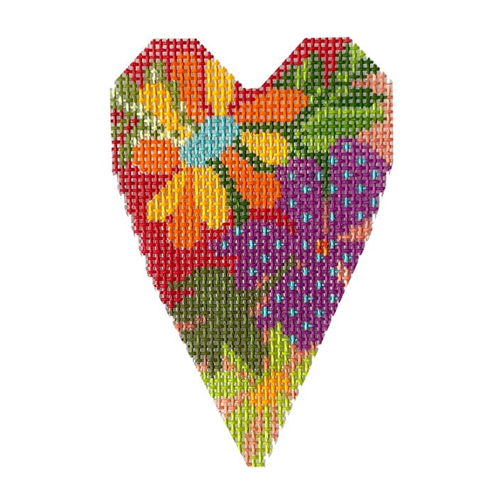 Tropical Flowers Mini Heart Canvas
