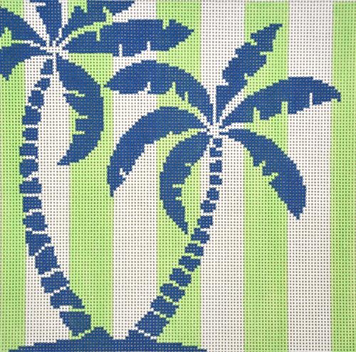 Palm Tree on Lime Stripes