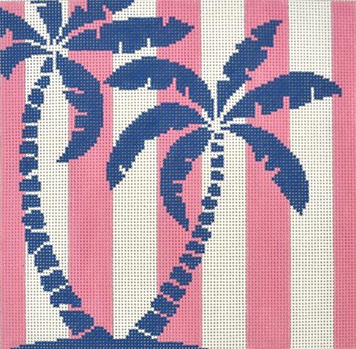 Palm Tree on Pink Stripes