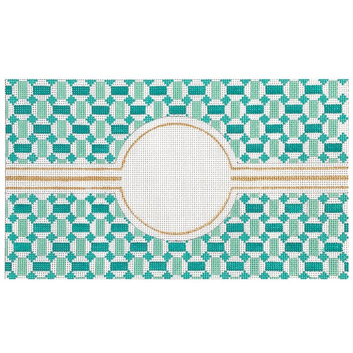 Monogram Turquoise & White Clutch