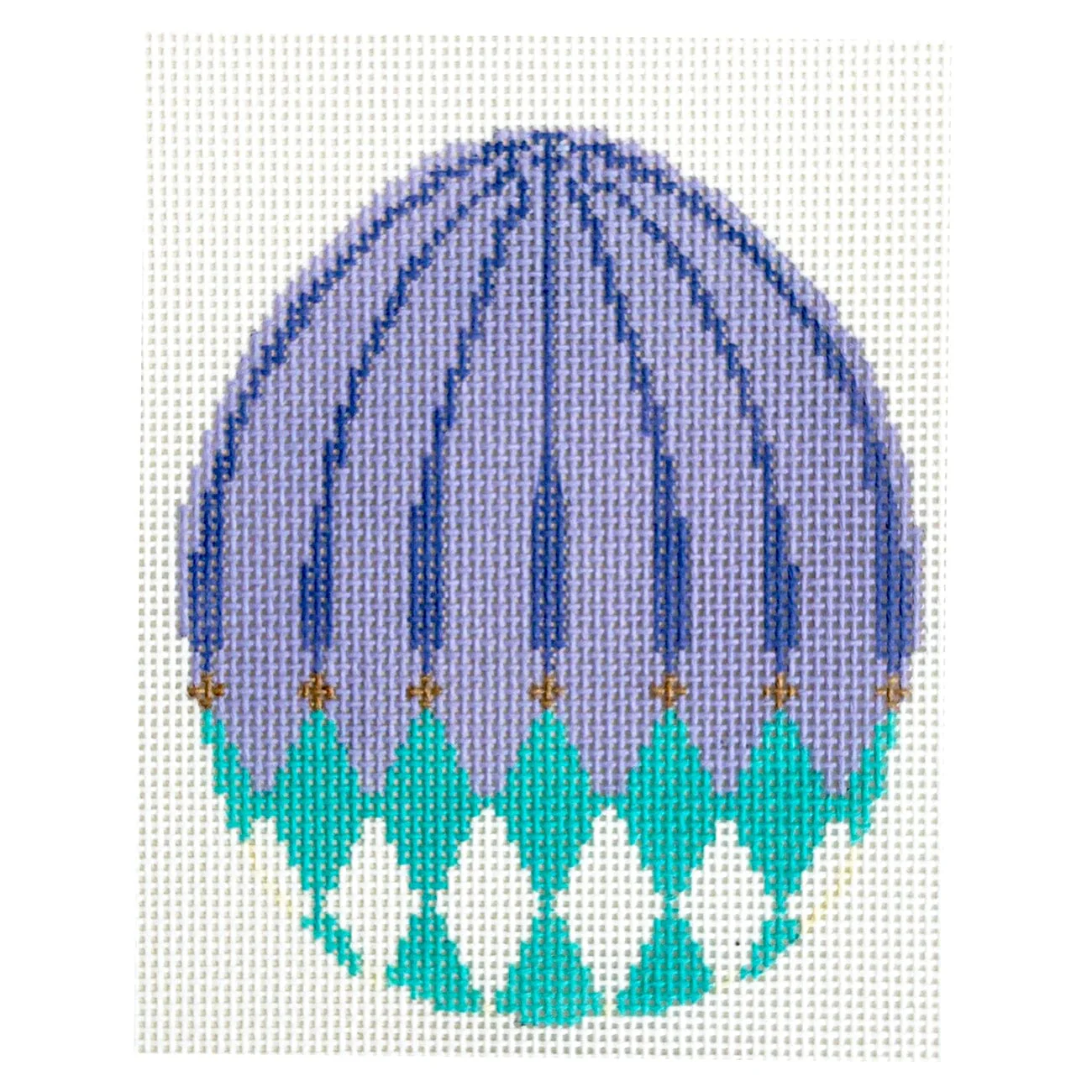 Turquoise Harlequin Egg with Lilac Stripes