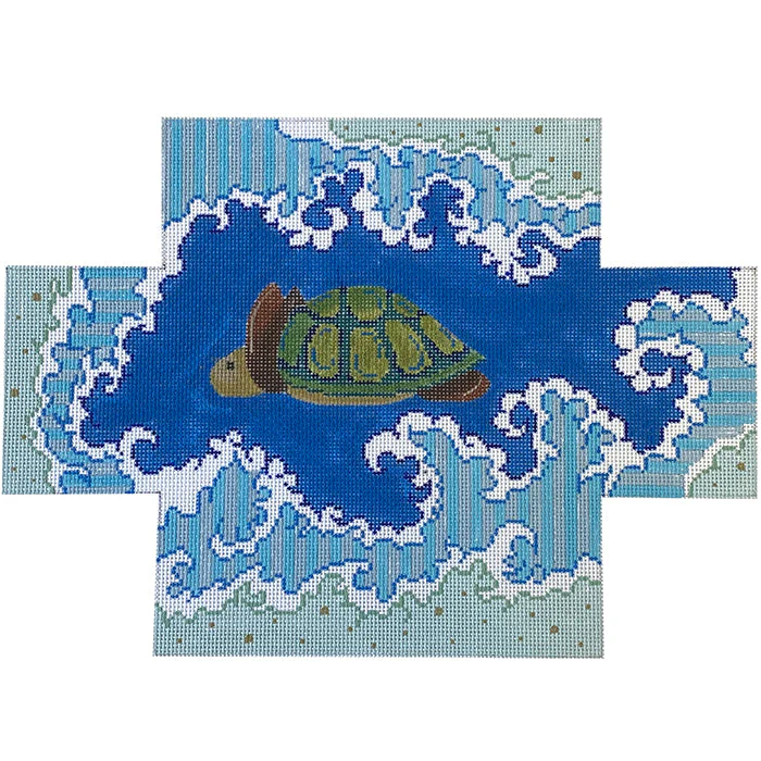 Turtle Swimming on Waves Brick