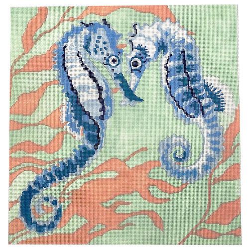Two Blue Seahorses