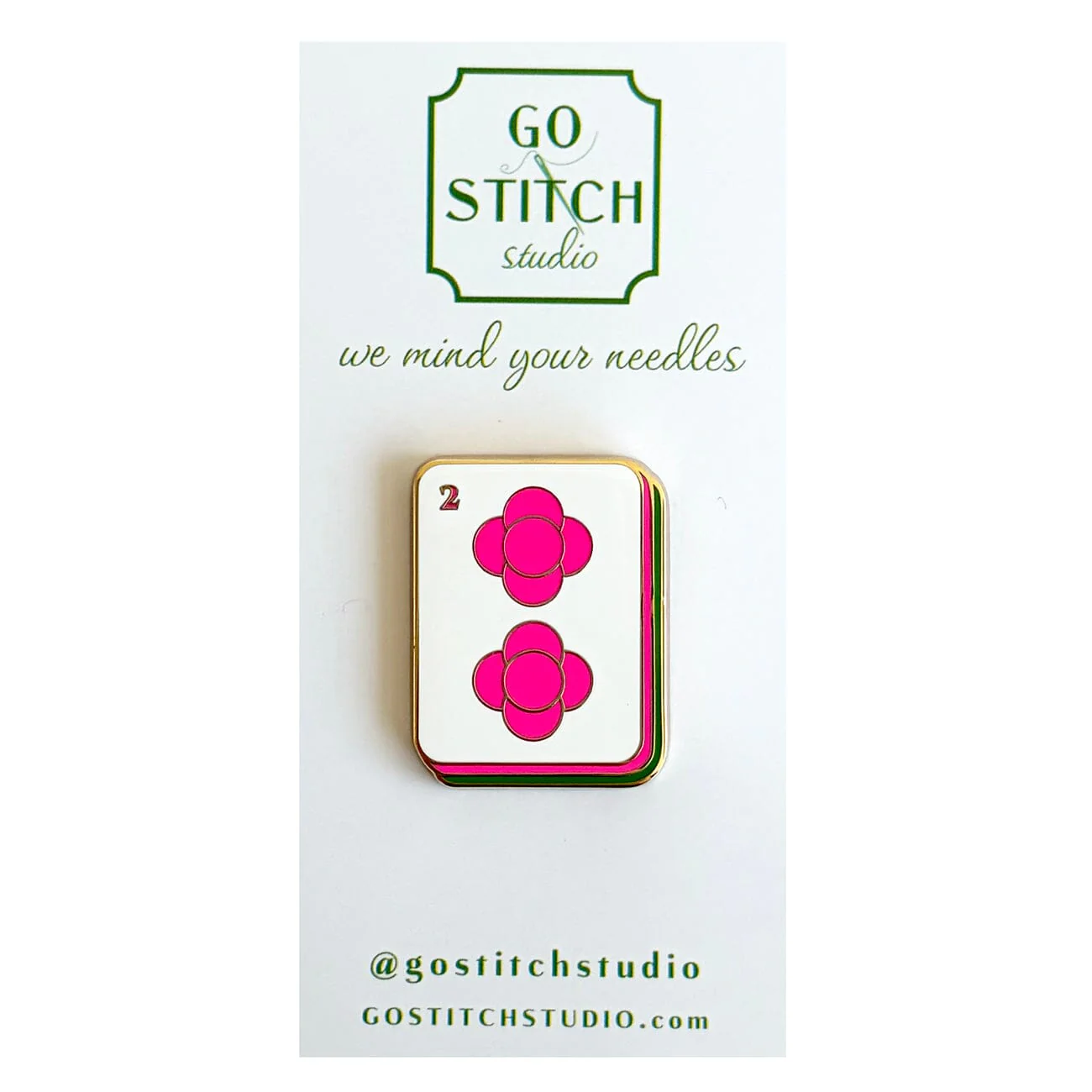 Two Dot Hot Pink Mahjong Tile Needle Minder