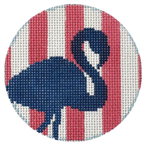 Flamingo on Pink Stripes