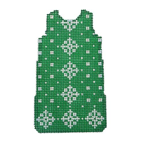 Snowflakes on Green Mini Shift