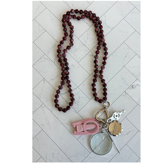 UP UP Chatelaine Gemstones Necklace - Deep Rose Speckle