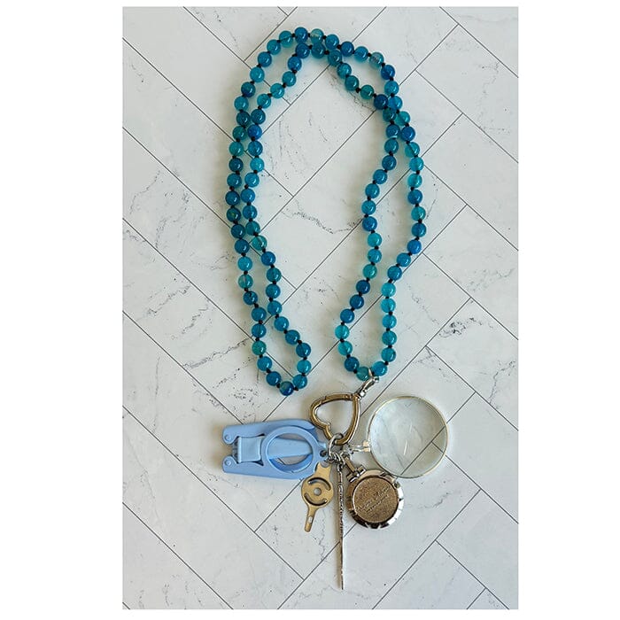 Gemstone Chatelaine Necklace - Dot Blue
