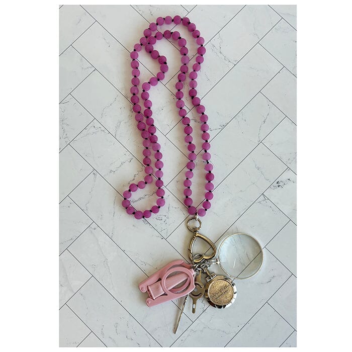 UP UP Chatelaine Gemstones Necklace - Matte Pink