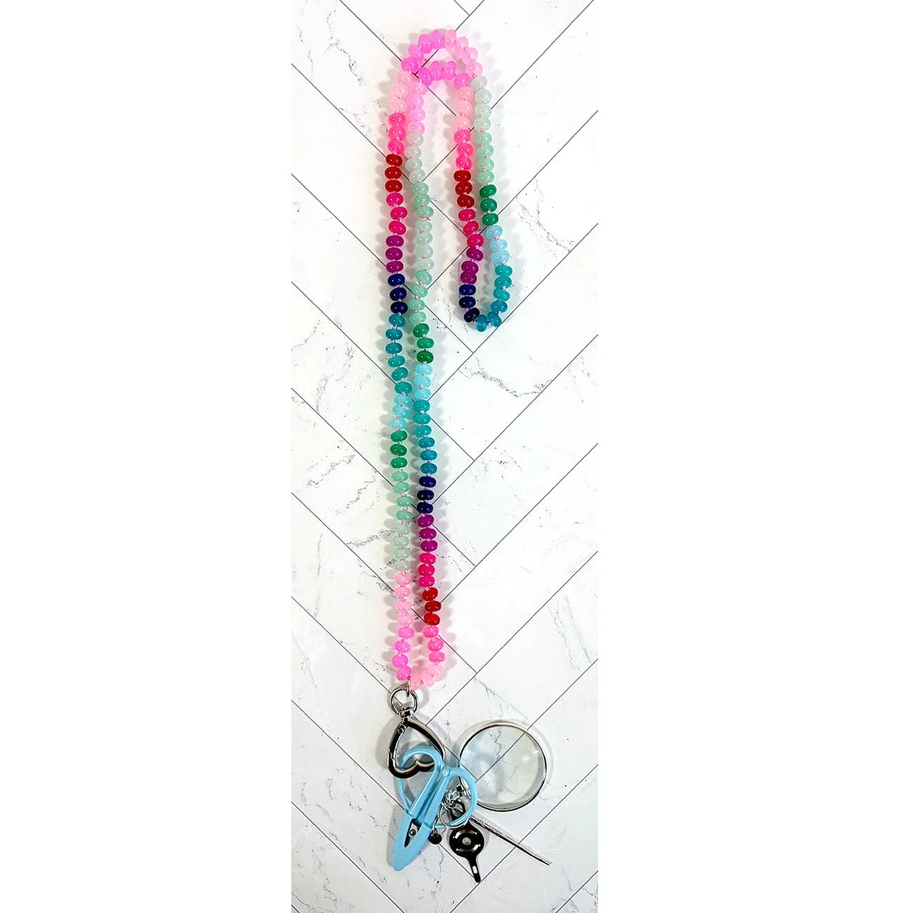 Gemstone Chatelaine Necklace - Multi Pez King James